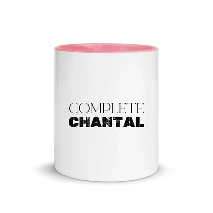 Custom Statement Text • 11 Styles • Personalized Color Accent Mug – oz - White Ceramic with Inside / Pink