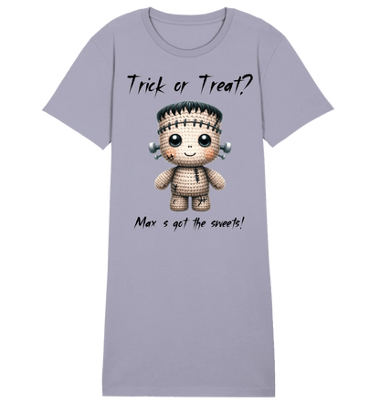 Cute Halloween • Wähle aus 20 Designs + Text • Ladies Premium T-Shirt Kleid aus Bio - Baumwolle S - 2XL • Exklusivdesign • personalisiert von HalloGeschenk.de