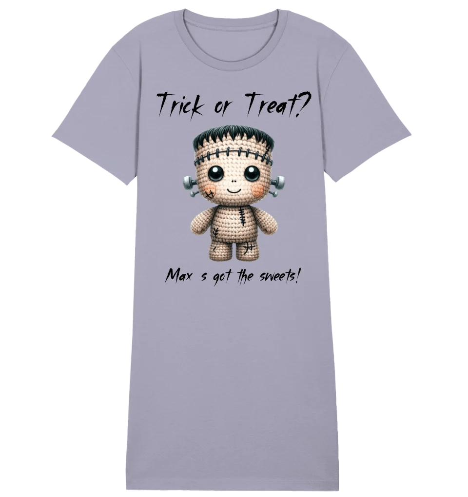 Cute Halloween • Wähle aus 20 Designs + Text • Ladies Premium T-Shirt Kleid aus Bio - Baumwolle S - 2XL • Exklusivdesign • personalisiert von HalloGeschenk.de