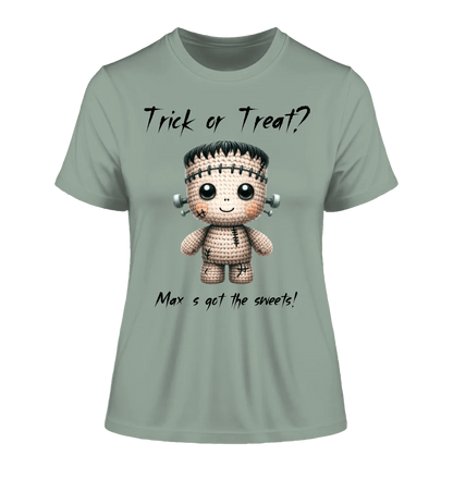 Cute Halloween • Wähle aus 20 Designs + Text • Ladies Premium T-Shirt XS - 2XL aus Bio - Baumwolle für Damen • Exklusivdesign • personalisiert von HalloGeschenk.de