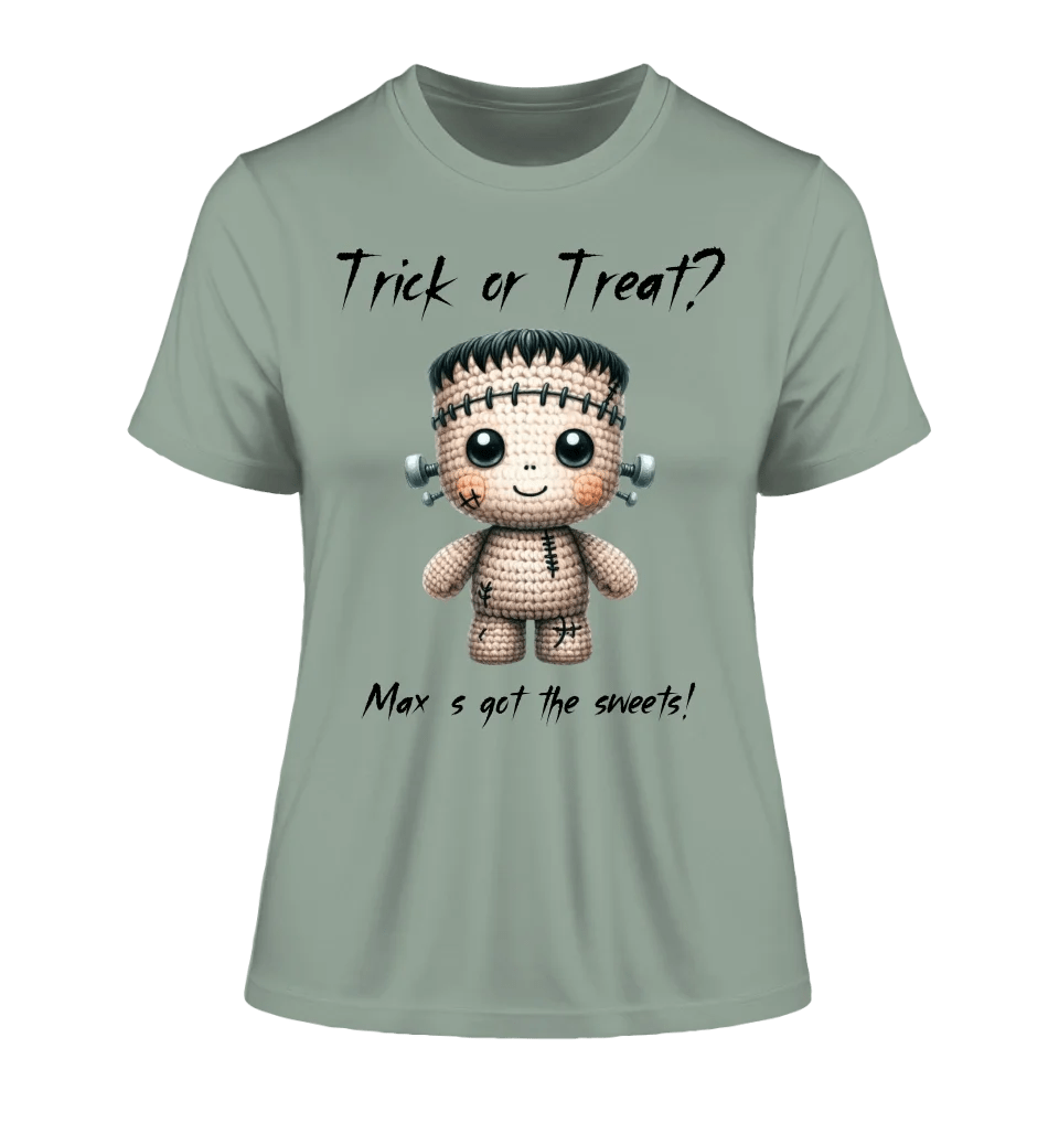 Cute Halloween • Wähle aus 20 Designs + Text • Ladies Premium T-Shirt XS - 2XL aus Bio - Baumwolle für Damen • Exklusivdesign • personalisiert von HalloGeschenk.de