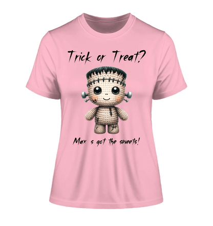 Cute Halloween • Wähle aus 20 Designs + Text • Ladies Premium T-Shirt XS - 2XL aus Bio - Baumwolle für Damen • Exklusivdesign • personalisiert von HalloGeschenk.de