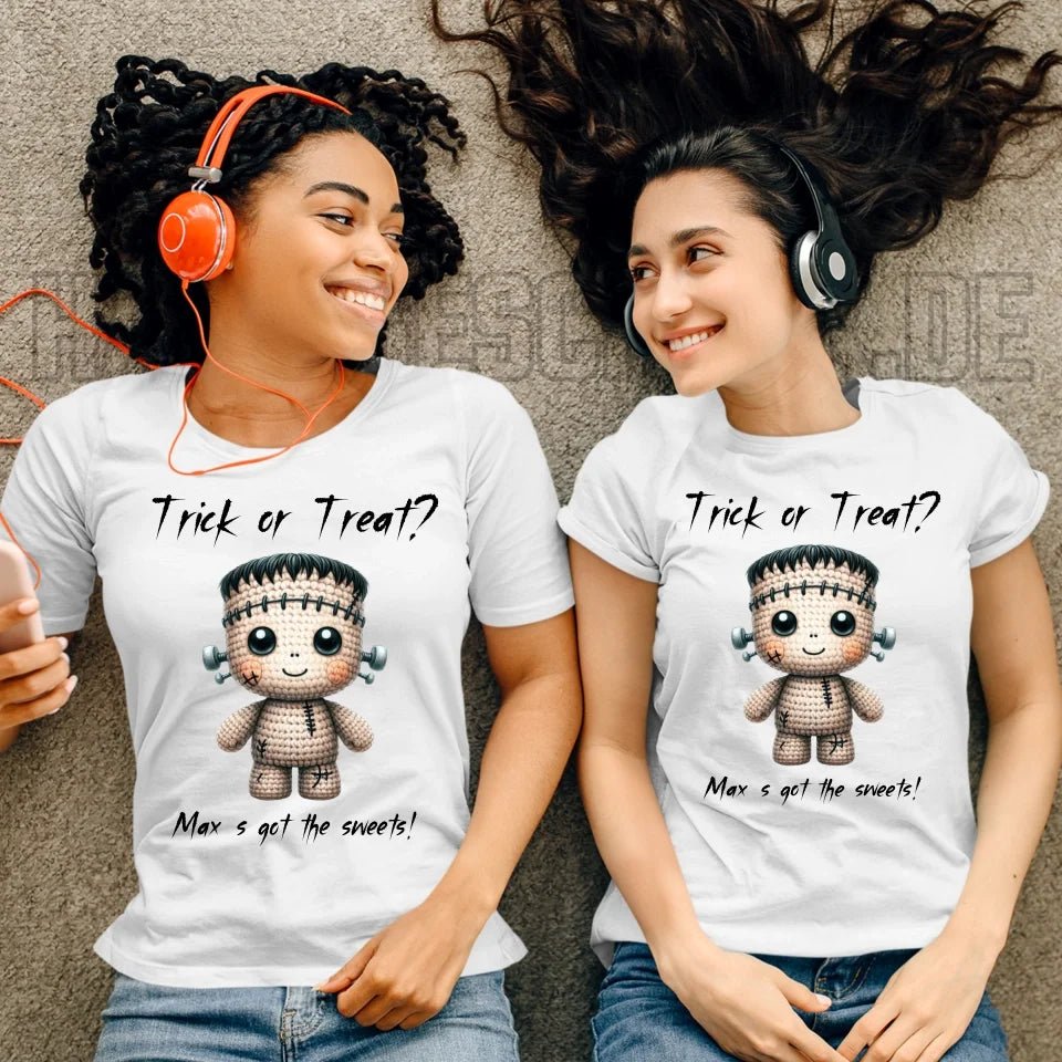 Cute Halloween • Wähle aus 20 Designs + Text • Ladies Premium T-Shirt XS - 2XL aus Bio - Baumwolle für Damen • Exklusivdesign • personalisiert von HalloGeschenk.de