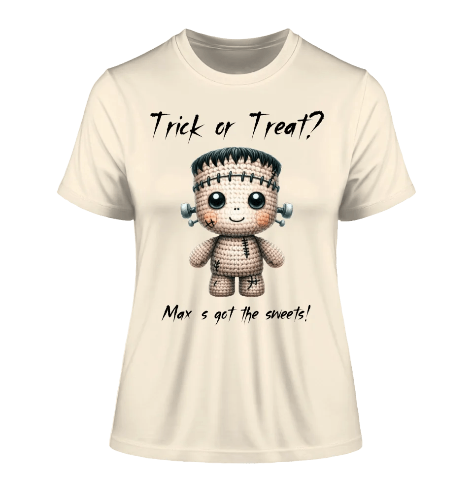 Cute Halloween • Wähle aus 20 Designs + Text • Ladies Premium T-Shirt XS - 2XL aus Bio - Baumwolle für Damen • Exklusivdesign • personalisiert von HalloGeschenk.de