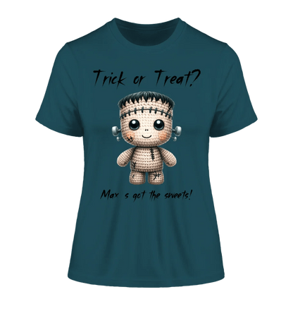 Cute Halloween • Wähle aus 20 Designs + Text • Ladies Premium T-Shirt XS - 2XL aus Bio - Baumwolle für Damen • Exklusivdesign • personalisiert von HalloGeschenk.de