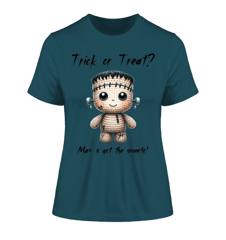 Cute Halloween • Wähle aus 20 Designs + Text • Ladies Premium T-Shirt XS - 2XL aus Bio - Baumwolle für Damen • Exklusivdesign • personalisiert von HalloGeschenk.de