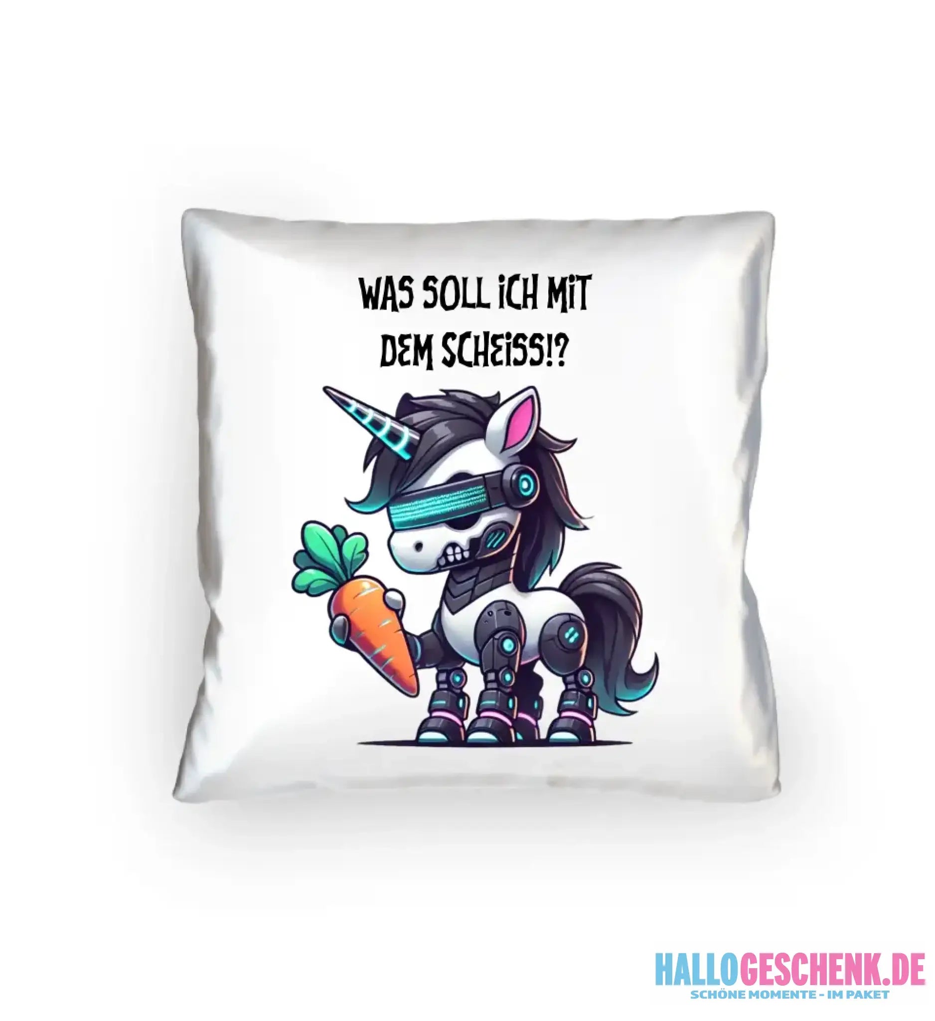 CYBER EINHORN + Text • Halloween • Kissen 40x40 cm • personalisiert