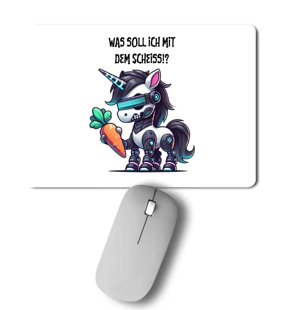 CYBER EINHORN + Text • Halloween • Mousepad • Exklusivdesign • personalisiert von HalloGeschenk.de