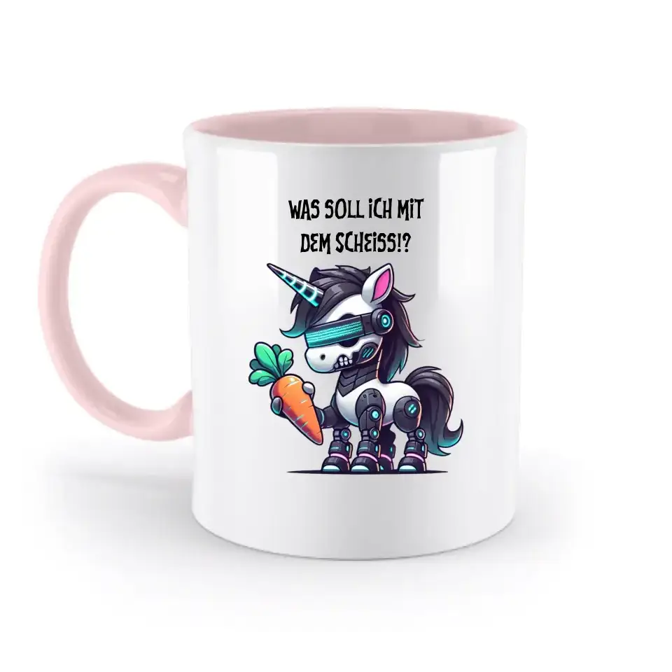CYBER EINHORN + Text • Halloween • zweifarbige Tasse • Exklusivdesign • personalisiert