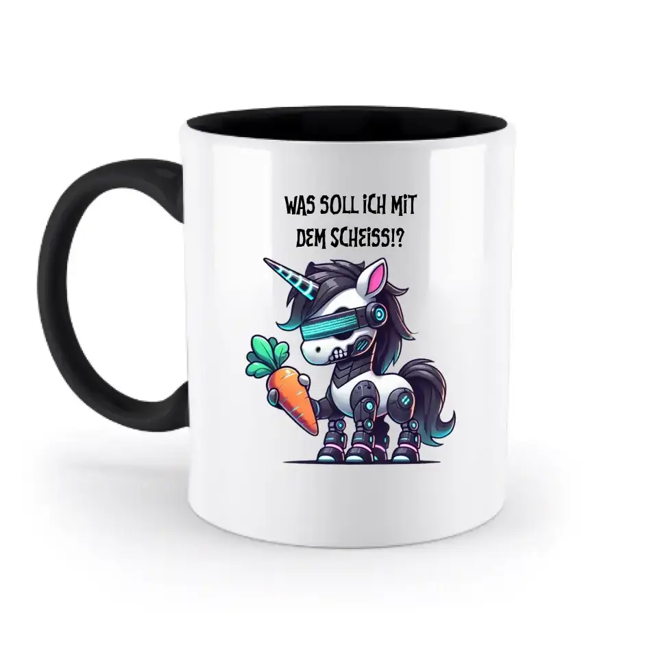 CYBER EINHORN + Text • Halloween • zweifarbige Tasse • Exklusivdesign • personalisiert