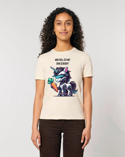 CYBER EINHORN + Text • Ladies Premium T-Shirt XS - 2XL aus Bio - Baumwolle für Damen • Exklusivdesign • personalisiert von HalloGeschenk.de