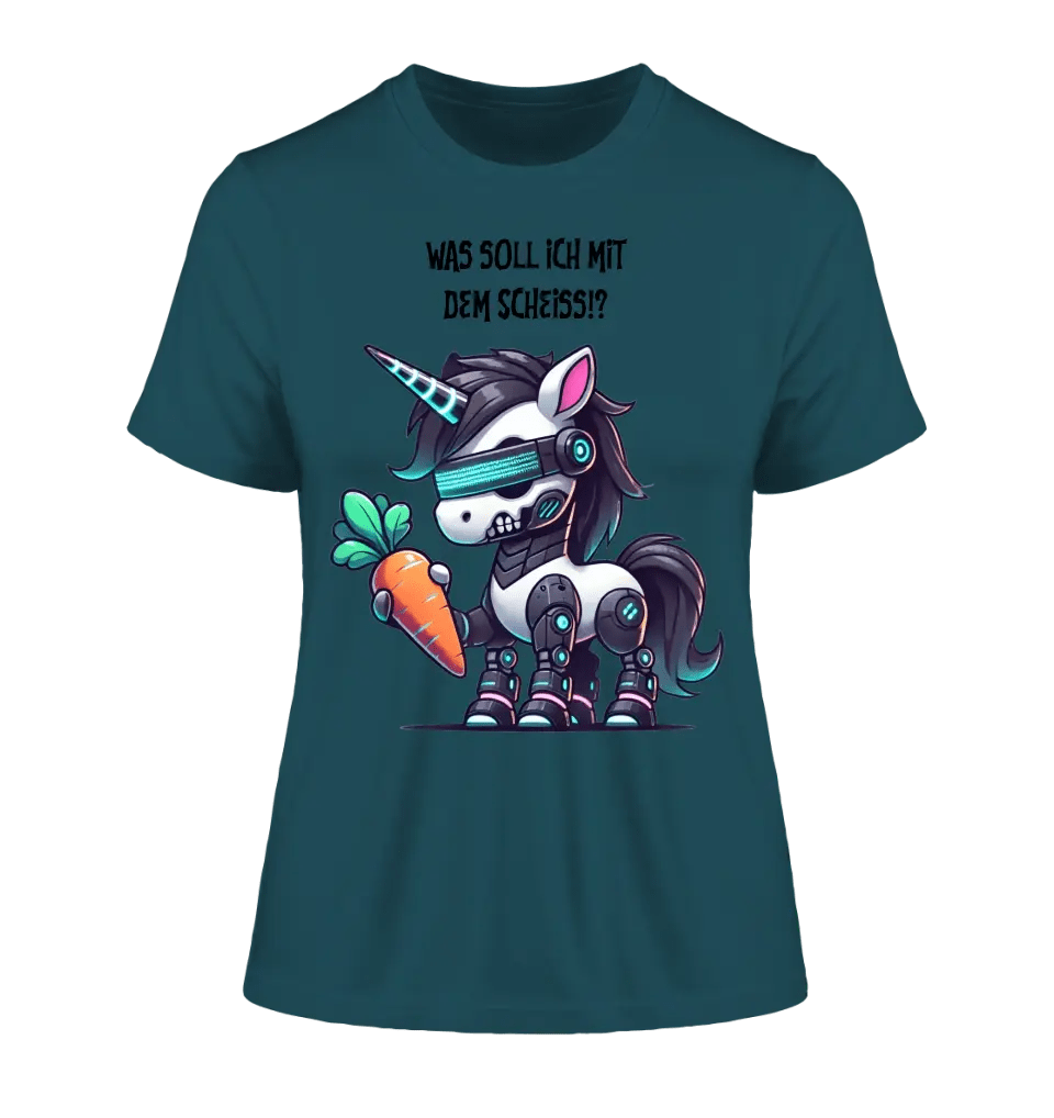 CYBER EINHORN + Text • Ladies Premium T-Shirt XS - 2XL aus Bio - Baumwolle für Damen • Exklusivdesign • personalisiert von HalloGeschenk.de