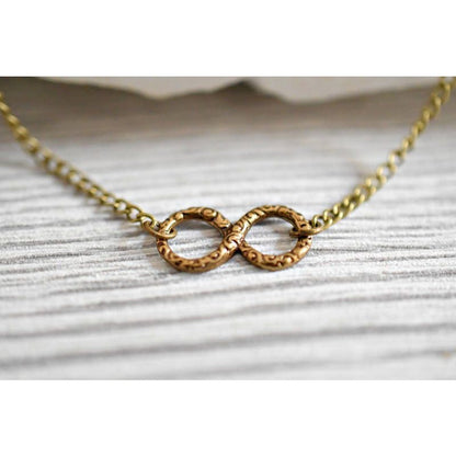 Infinity Kette - Bronze Filigraner Unendlichkeit Ewigkeit Schmuck Vintage Stil Schmuck - VIK-98