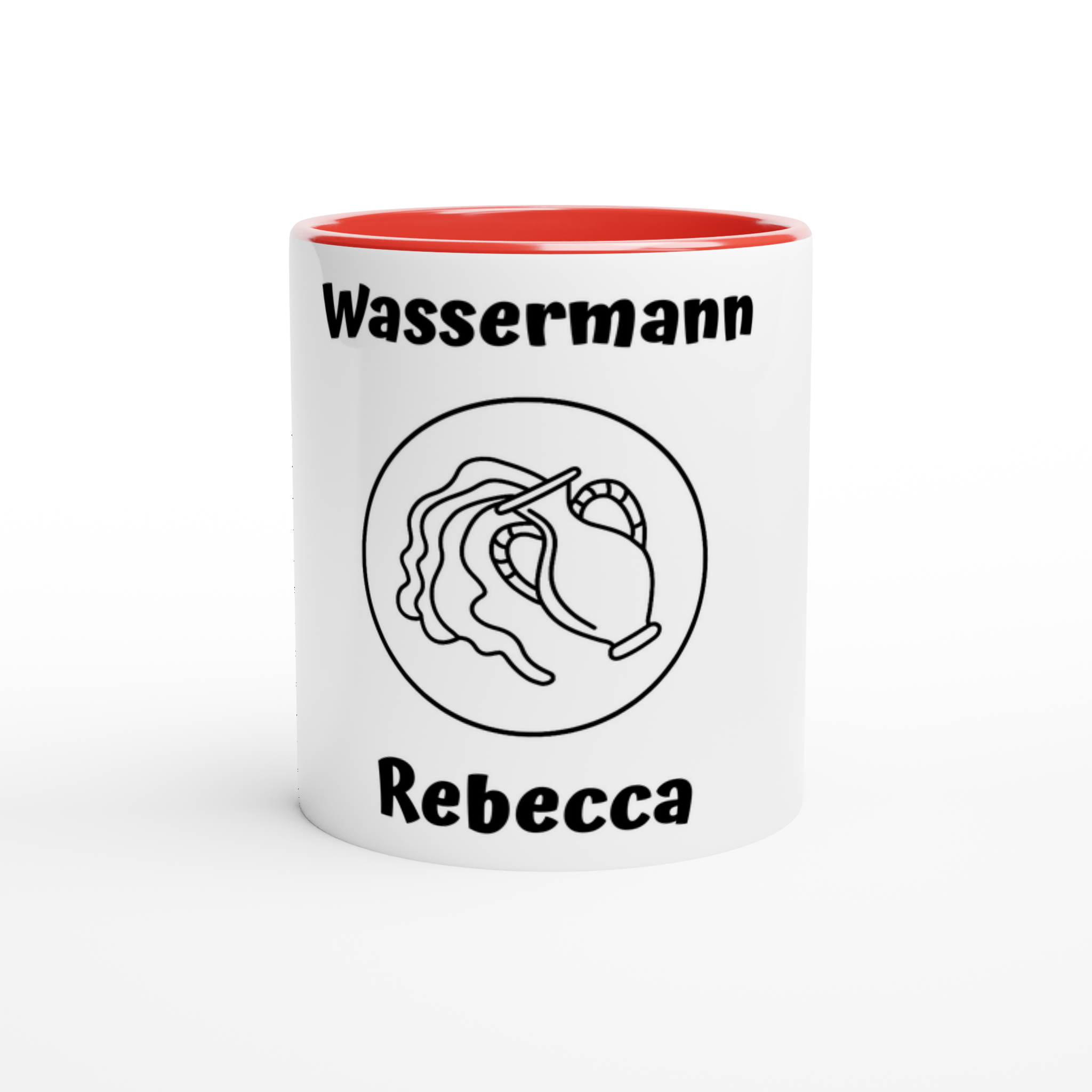 Mit 3D-Vorschau: 12 Sternzeichen mittig mit Name + personalisierten Sprüchen • zweifarbige Tasse