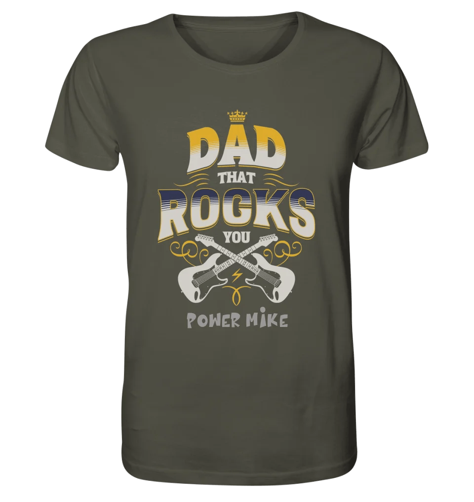 Dad that rocks you • Unisex Premium T-Shirt XS - 5XL aus Bio - Baumwolle für Herren & Damen • personalisiert • Motivprodukt von HalloGeschenk.de