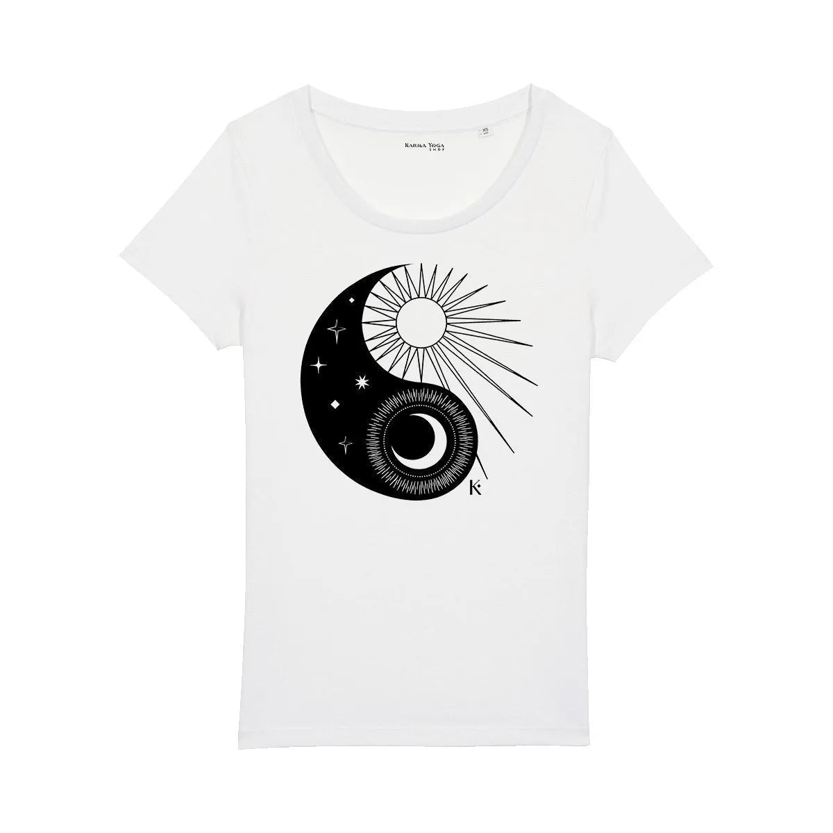 Damen - Shirt aus Bio - Baumwolle mit Yin - Yang - Motiv • Esoterische Glücksbringer von HalloGeschenk.de