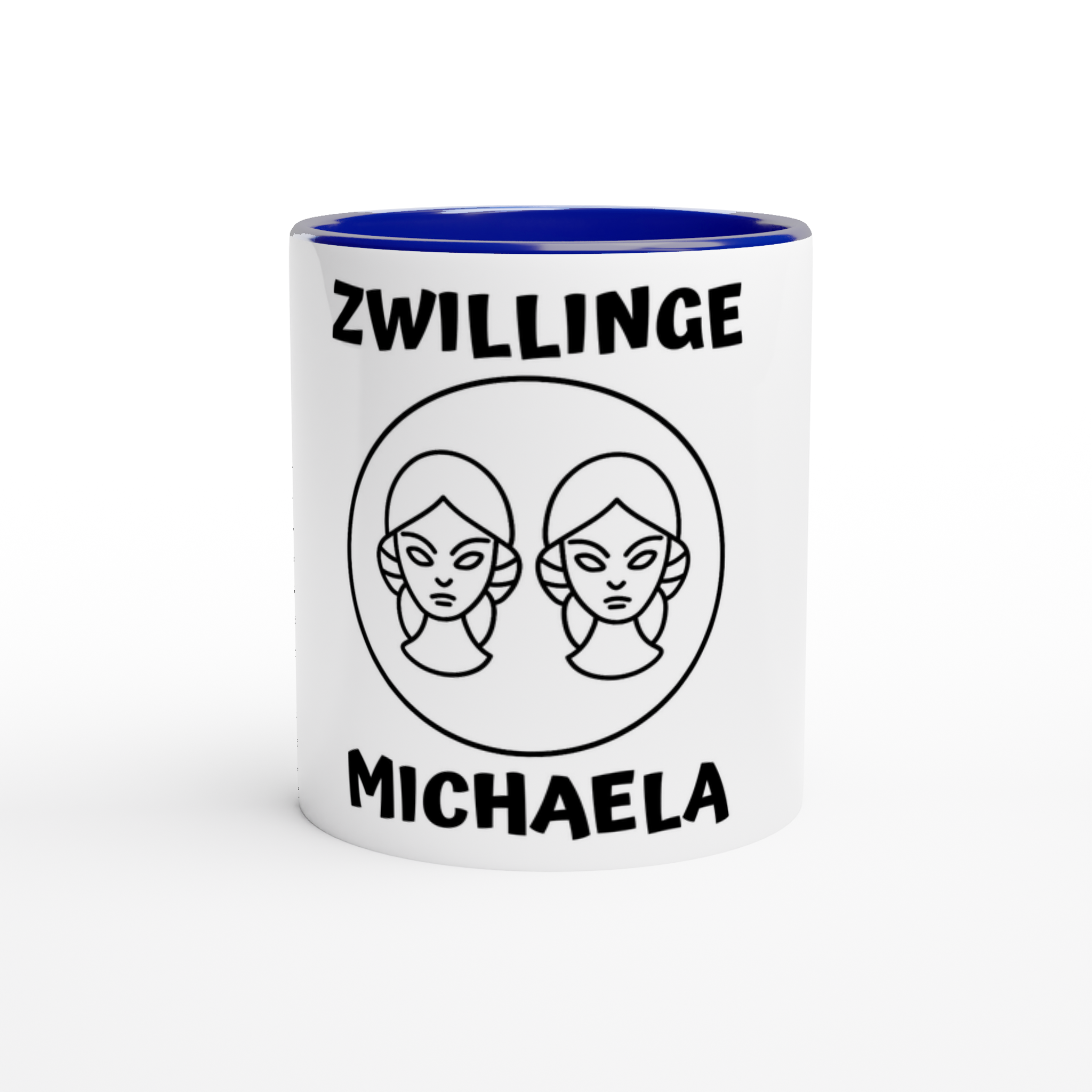 Mit 3D-Vorschau: 12 Sternzeichen mittig mit Name + personalisierten Sprüchen • zweifarbige Tasse