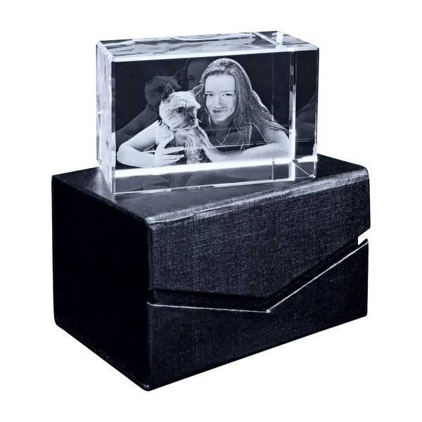 Dein 3D-Foto im Glasblock mit/ohne LED • 90x60x60 mm (Querformat) • Lasergravur (personalisierbare Fotogeschenke)