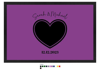 Dein Bild im "Couple - Herz" - Design • Fußmatte - HalloGeschenk.de #geschenkideen# #personalisiert# #geschenk#