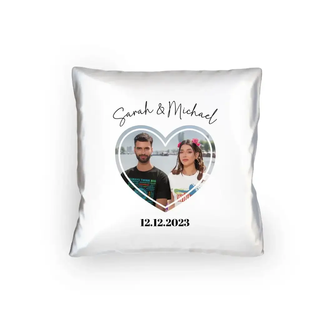 Dein Bild im "Couple-Herz"-Design - Kissen 40x40 cm
