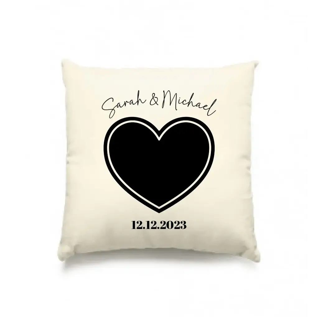 Dein Bild im "Couple-Herz"-Design - Kissen 40x40 cm