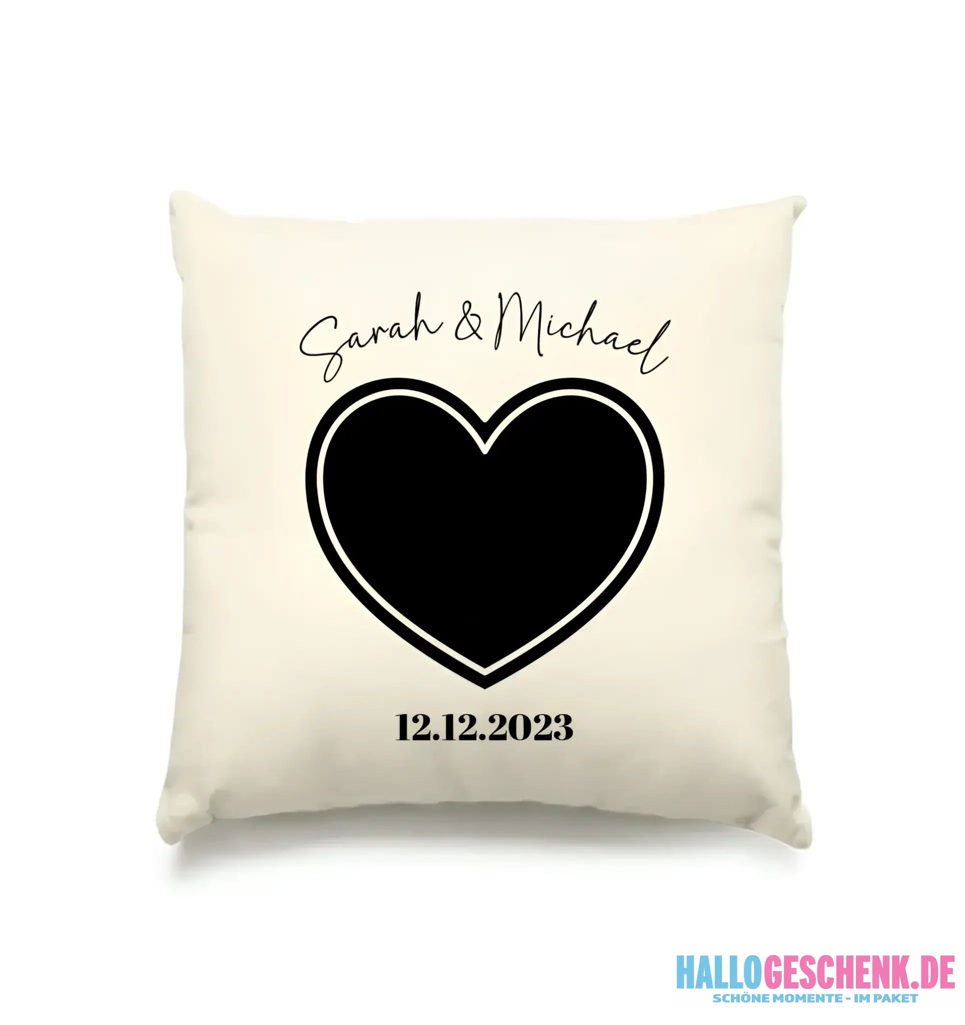 Dein Bild im "Couple-Herz"-Design - Kissen 40x40 cm