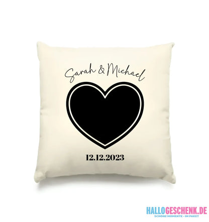 Dein Bild im "Couple-Herz"-Design - Kissen 40x40 cm