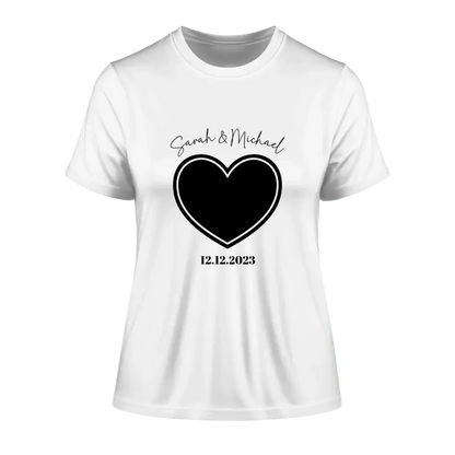 Dein Bild im "Couple-Herz"-Design - Ladies Premium T-Shirt XS-2XL aus Bio-Baumwolle für Damen