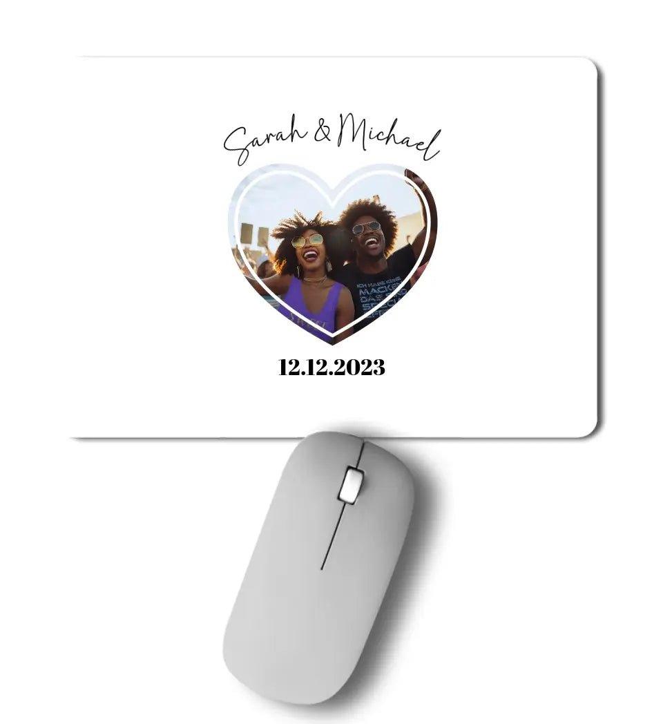 Dein Bild im "Couple - Herz" - Design • Mousepad - HalloGeschenk.de #geschenkideen# #personalisiert# #geschenk#