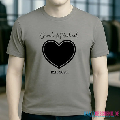 Dein Bild im "Couple-Herz"-Design - Unisex Premium T-Shirt XS-5XL aus Bio-Baumwolle für Damen & Herren