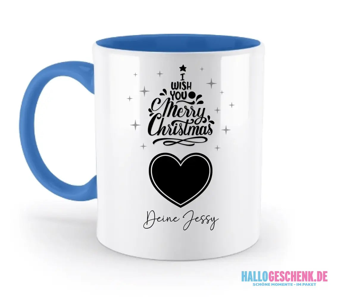 Dein Bild im Merry Christmas Tree + Name für Weihnachten • zweifarbige Tasse spülmaschinengeeignet • Exklusivdesign • personalisiert