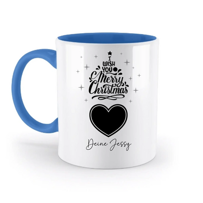 Dein Bild im Merry Christmas Tree + Name für Weihnachten • zweifarbige Tasse spülmaschinengeeignet • Exklusivdesign • personalisiert