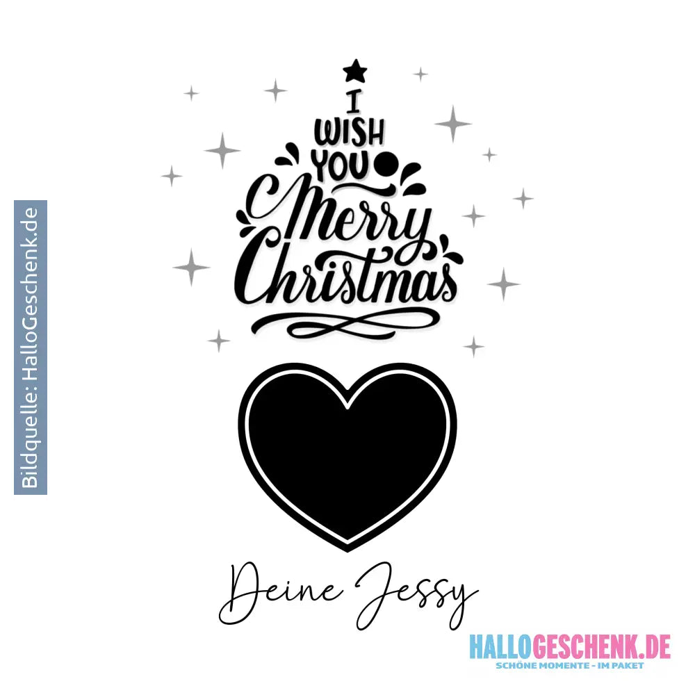 Dein Bild im Merry Christmas Tree + Name für Weihnachten • STICKER 20x20 cm (Aufkleber) • personalisiert