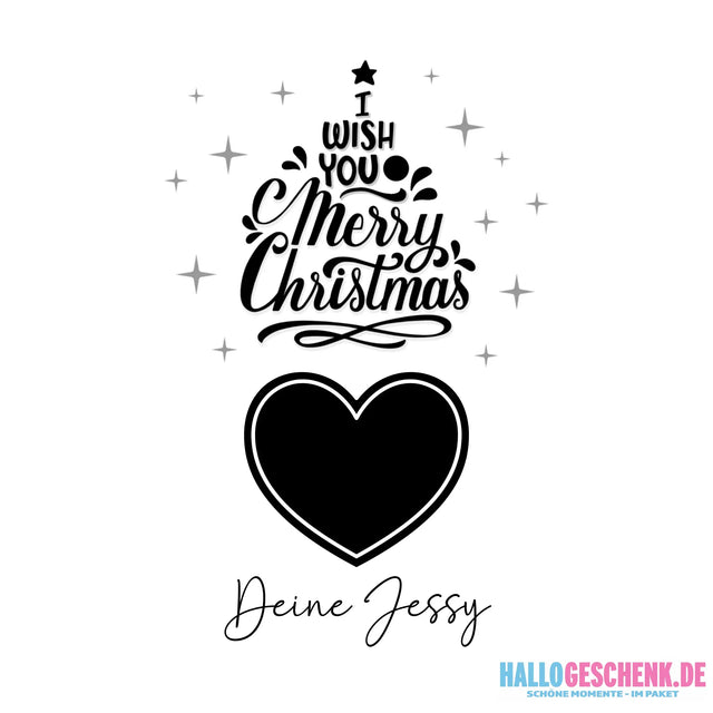 Dein Bild im Merry Christmas Tree + Name für Weihnachten • STICKER 20x20 cm (Aufkleber) • personalisiert