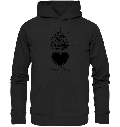 Dein Bild im Merry Christmas Tree + Name für Weihnachten • Musik • Unisex Premium Hoodie XS - 5XL aus Bio - Baumwolle für Damen & Herren von HalloGeschenk.de