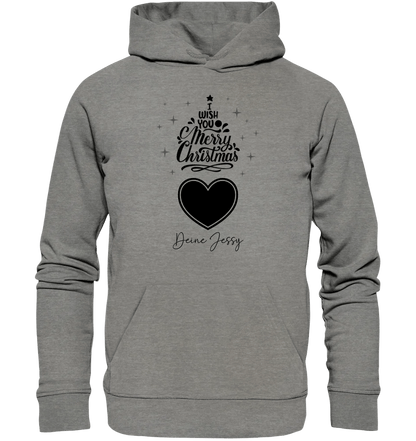 Dein Bild im Merry Christmas Tree + Name für Weihnachten • Musik • Unisex Premium Hoodie XS - 5XL aus Bio - Baumwolle für Damen & Herren von HalloGeschenk.de