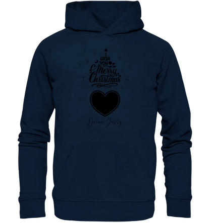 Dein Bild im Merry Christmas Tree + Name für Weihnachten • Musik • Unisex Premium Hoodie XS - 5XL aus Bio - Baumwolle für Damen & Herren von HalloGeschenk.de