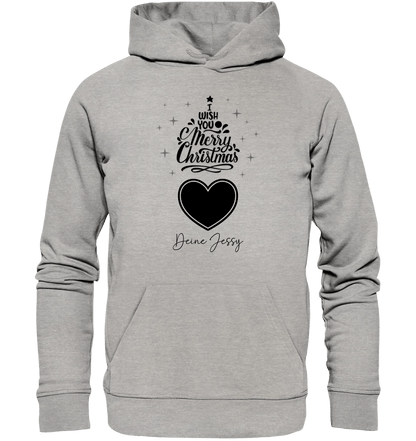 Dein Bild im Merry Christmas Tree + Name für Weihnachten • Musik • Unisex Premium Hoodie XS - 5XL aus Bio - Baumwolle für Damen & Herren von HalloGeschenk.de