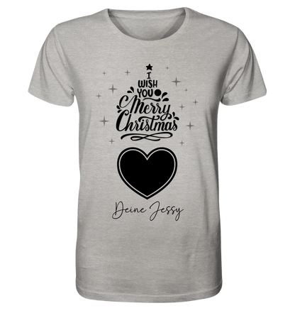 Dein Bild im Merry Christmas Tree + Name für Weihnachten • Unisex Premium T-Shirt XS - 5XL aus Bio - Baumwolle für Damen & Herren • Exklusivdesign • personalisiert von HalloGeschenk.de