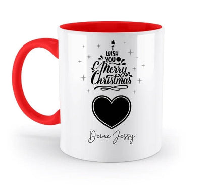 Dein Bild im Merry Christmas Tree + Name für Weihnachten • zweifarbige Tasse spülmaschinengeeignet • Exklusivdesign • personalisiert