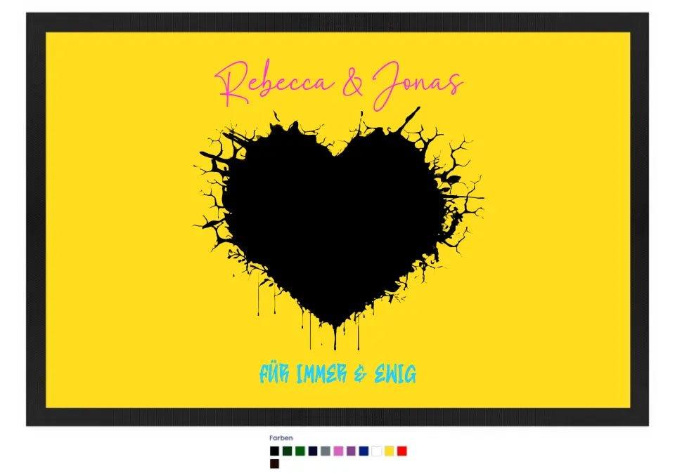 Dein Bild im "Wild - Heart" Design • Fußmatte in 12 Farben - HalloGeschenk.de #geschenkideen# #personalisiert# #geschenk#