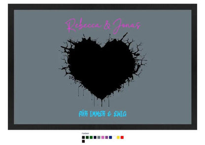 Dein Bild im "Wild - Heart" Design • Fußmatte in 12 Farben - HalloGeschenk.de #geschenkideen# #personalisiert# #geschenk#