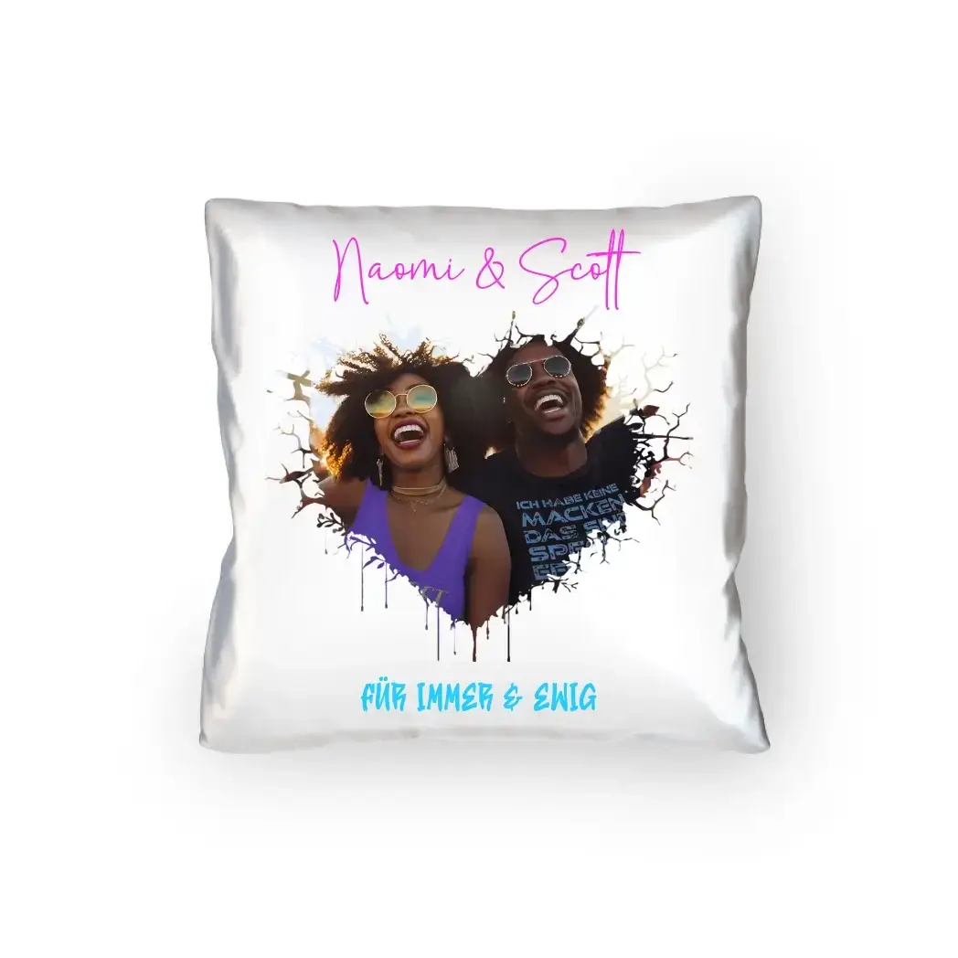 Dein Bild im "Wild-Heart" Design - Kissen 40x40 cm