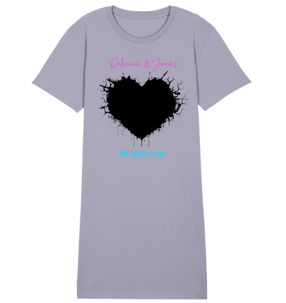 Dein Bild im "Wild - Heart" Design • Ladies Premium T - Shirt Kleid aus Bio - Baumwolle S - 2XL - HalloGeschenk.de #geschenkideen# #personalisiert# #geschenk#