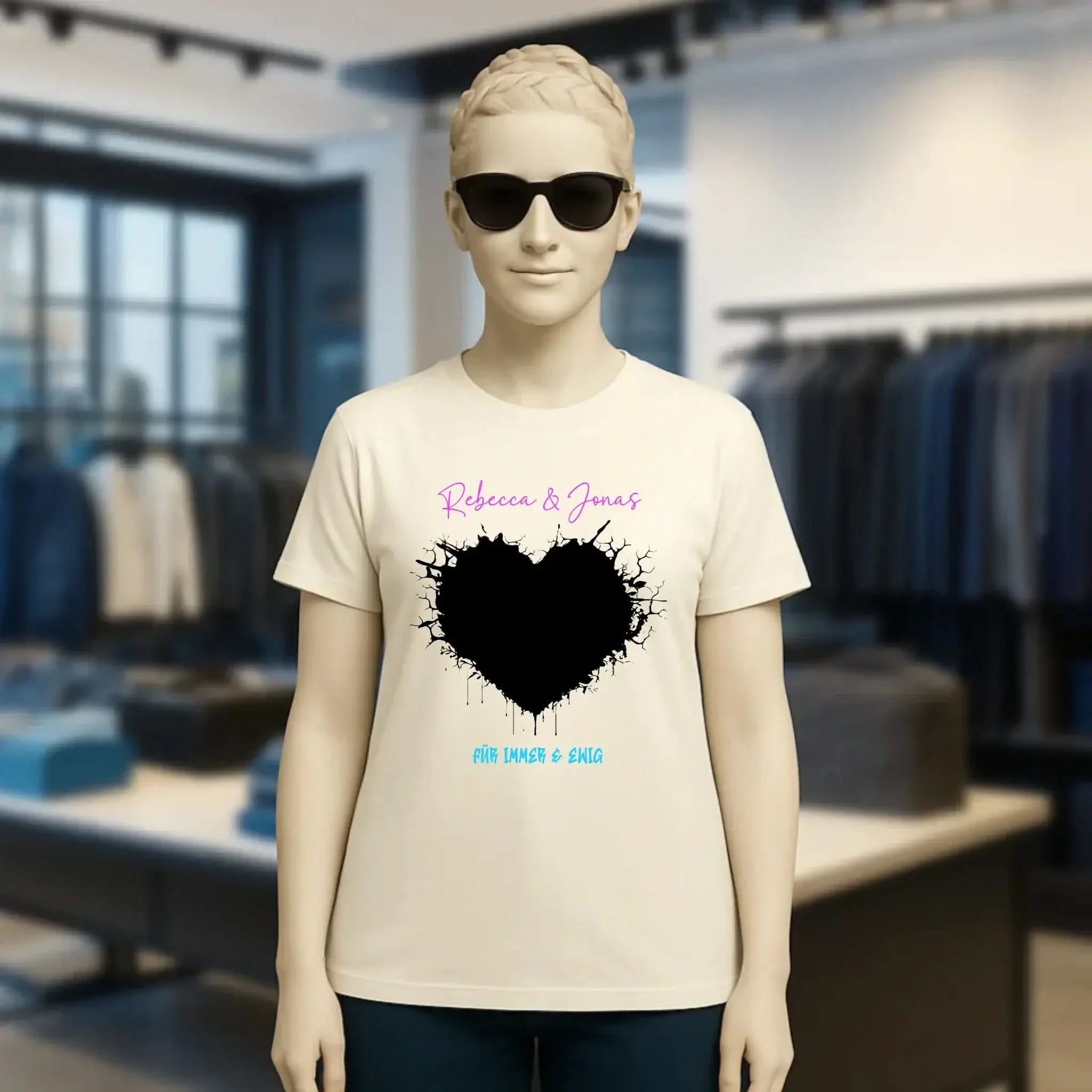 Dein Bild im "Wild-Heart" Design • Ladies Premium T-Shirt XS-2XL aus Bio-Baumwolle für Damen • Fotogeschenk • personalisiert