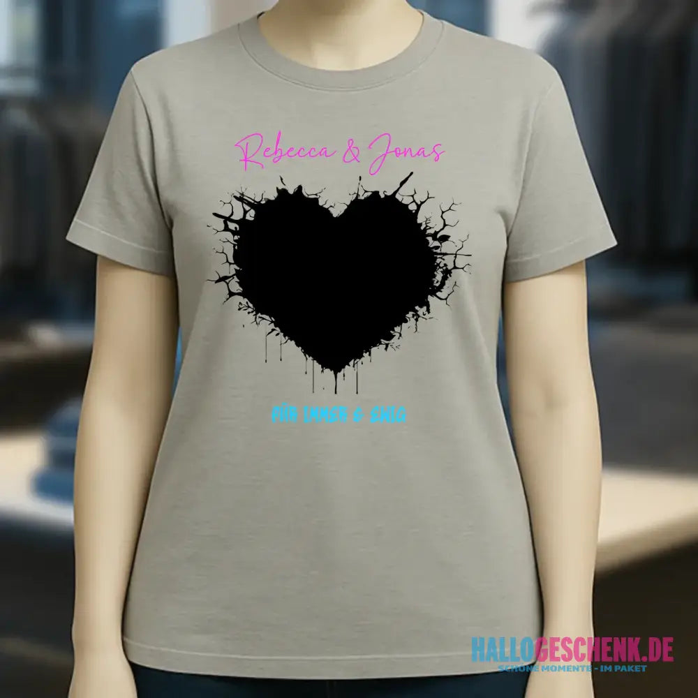 Dein Bild im "Wild-Heart" Design • Ladies Premium T-Shirt XS-2XL aus Bio-Baumwolle für Damen • Fotogeschenk • personalisiert