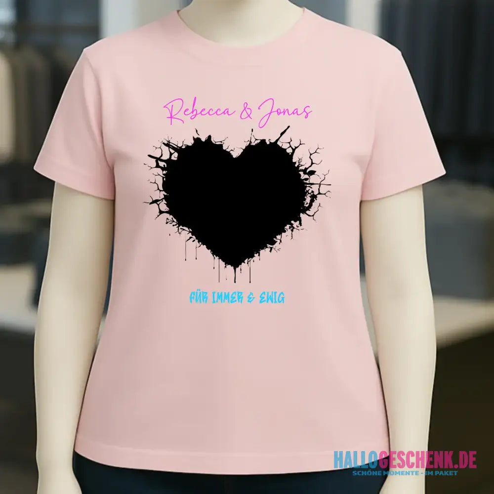 Dein Bild im "Wild-Heart" Design • Ladies Premium T-Shirt XS-2XL aus Bio-Baumwolle für Damen • Fotogeschenk • personalisiert