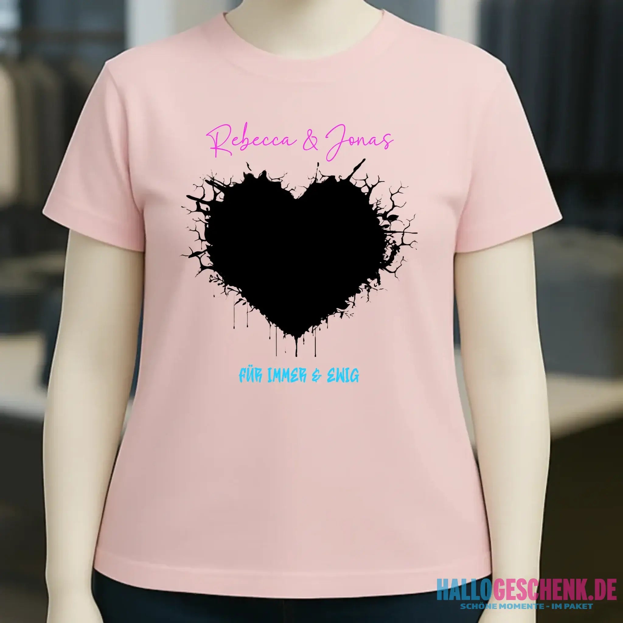 Dein Bild im "Wild-Heart" Design • Ladies Premium T-Shirt XS-2XL aus Bio-Baumwolle für Damen • Fotogeschenk • personalisiert