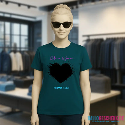 Dein Bild im "Wild-Heart" Design • Ladies Premium T-Shirt XS-2XL aus Bio-Baumwolle für Damen • Fotogeschenk • personalisiert