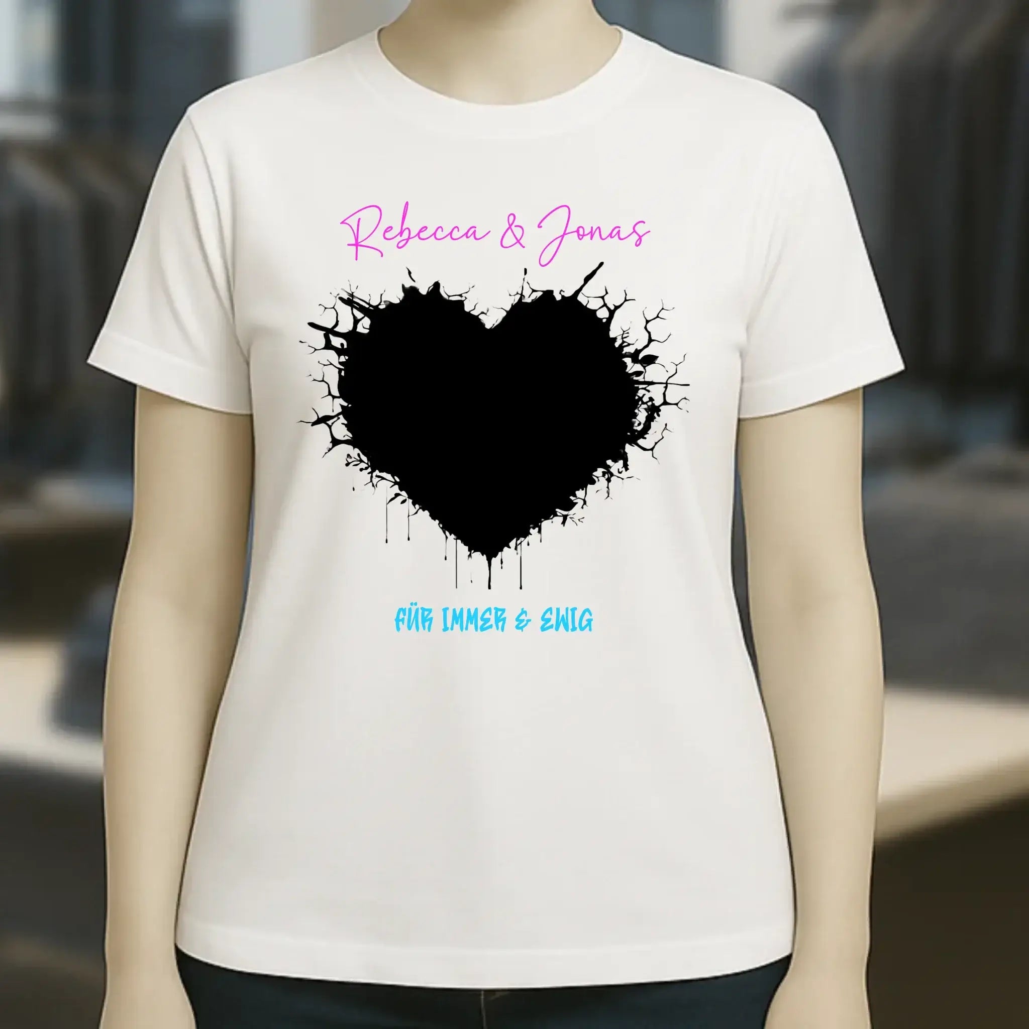 Dein Bild im "Wild-Heart" Design • Ladies Premium T-Shirt XS-2XL aus Bio-Baumwolle für Damen • Fotogeschenk • personalisiert